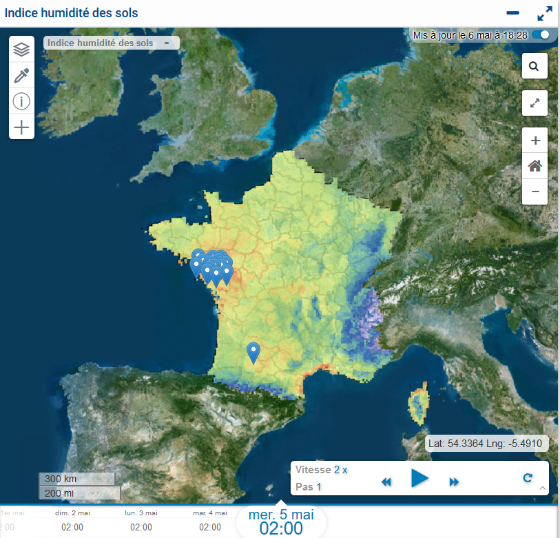 Indice d'humidité des sols