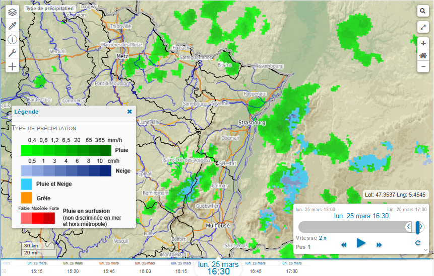 Radar de précipitations