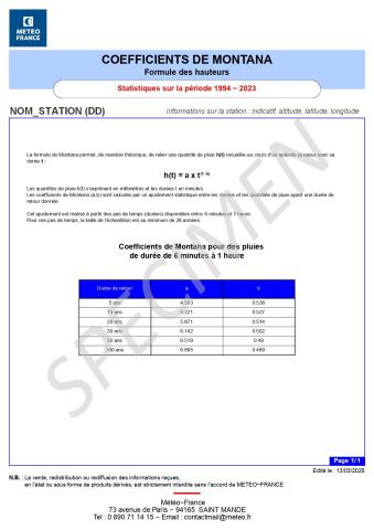 COEFFICIENTS DE MONTANA