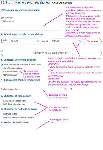 DJU RELEVES REALISES - AIDE AU REMPLISSAGE