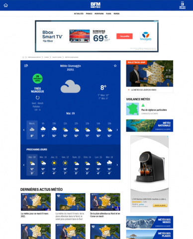 SITE METEO SUR MESURE - BFM VILLES