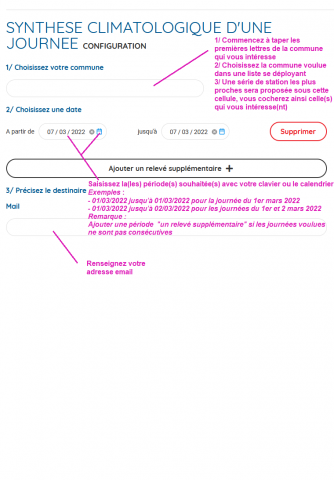 SYNTHESE CLIMATOLOGIQUE JOURNEE - AIDE AU REMPLISSAGE