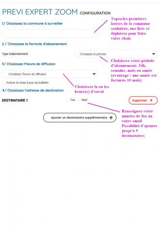 Aide au remplissage du formulaire