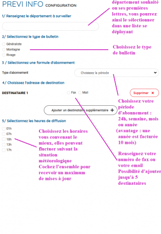 Aide au remplissage du formulaire