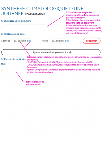 Aide au remplissage du formulaire